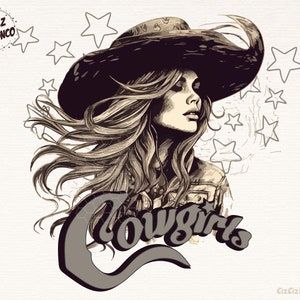 Western Cowgirl Png, Transparent Png, Western Cowgirl Png, Western Shirt Design, Boho Png, Vintage Western png, Retro Western Png, Cowgirls