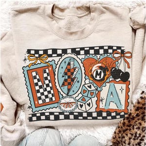 Western Mama stempel png, coquette western mama png, coquette western boog png, turquoise western png, retro mom shirt, geruite mama png afbeelding 8