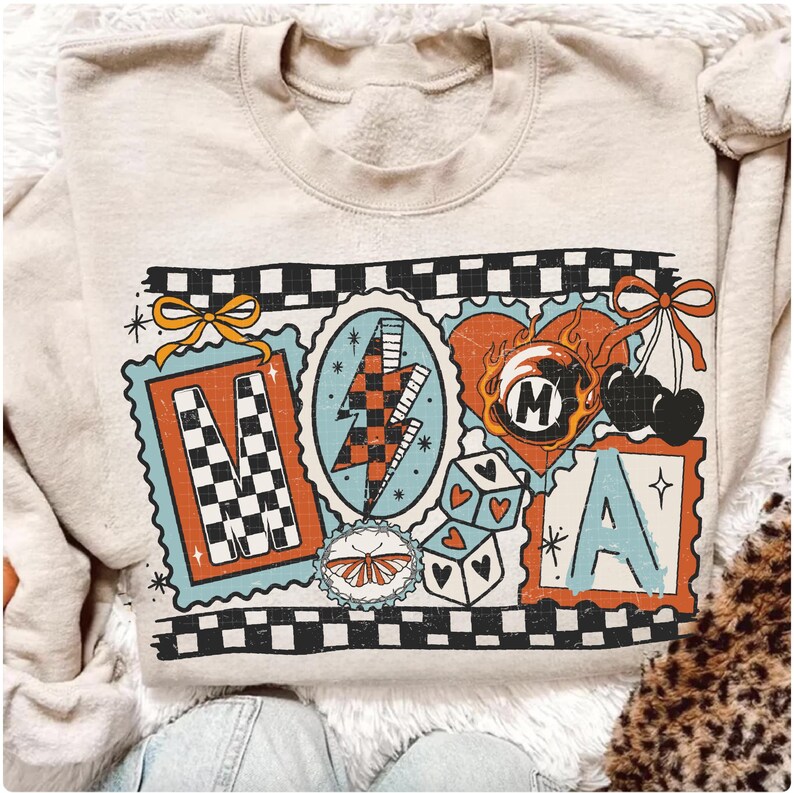Western Mama stempel png, coquette western mama png, coquette western boog png, turquoise western png, retro mom shirt, geruite mama png afbeelding 8