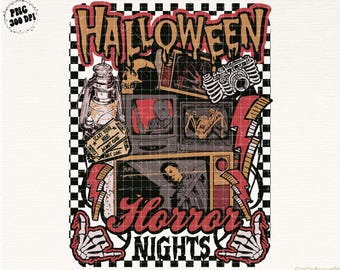 Retro Halloween Horror Night Png, Vintage Halloween png, Horror Png, Halloween Horror Movie Png, Halloween Shirt png, Sublimation Design