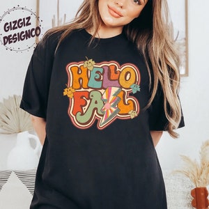 Retro Hello Fall PNG, Pumpkin Season, Sublimation Design Download ...