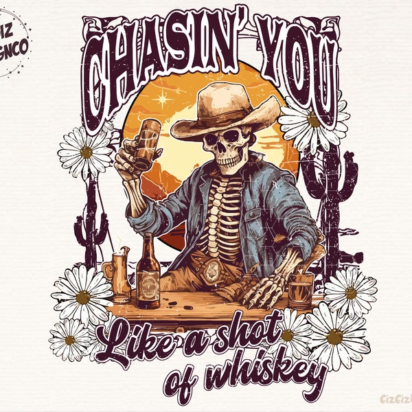 Western Boho Png, Skeleton Boho Desert Sunset Png, Western Sublimation Png, Western Shirt Design Png, Whiskey Drinking Png, Design Download