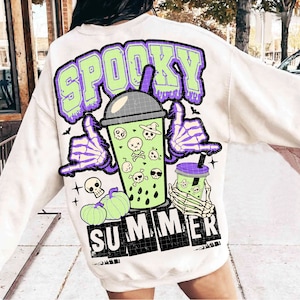 Spooky Summer PNG, Summer Vibes Png, Skeleton, Spooky Season, Goth, Coffee Lover, Sublimation Design, PNG Digital Download, Trendy Halloween