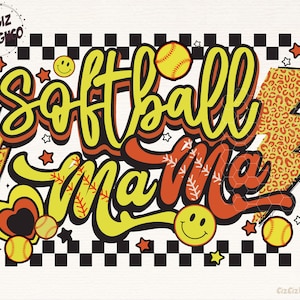 Softball Mama Png, Softball Sublimation, Retro Softball Png File, Leopard Softball Mom Shirt Png, Digital Download, Softball Season Png
