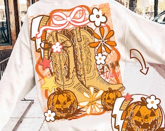 Western Cowgirl Boots Fall Png, Fall Png, Autumn Png, Fall Pumpkin Season Png, Fall Coquette Bow Png, Fall Autumn Vibes Png, Floral Fall Png