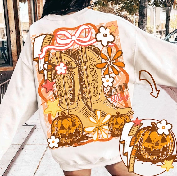 Western Cowgirl Boots Fall Png, Fall Png, Autumn Png, Fall Pumpkin Season Png, Fall Coquette Bow Png, Fall Autumn Vibes Png, Floral Fall Png