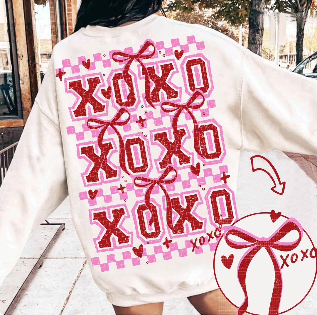 Retro XOXO Checker Png Coquette Valentines Day Png Trendy Vday Cute ...