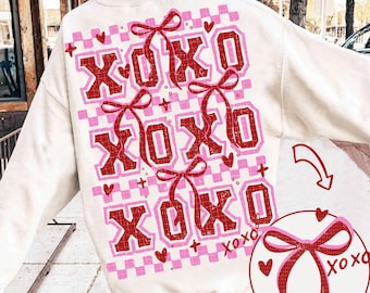 PNG de cuadros retro XOXO Coqueta Día de San Valentín PNG VDay de moda Lindo retro Camiseta del Día de San Valentín PNG Coqueta Lazo de San Valentín PNG Archivo PNG de amor