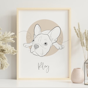 Custom Pet Portrait Line Art, Pet Portrait Line Drawing, Pet Owner Gift, Dog Line Art, Dog Cat Portrait Line Drawing From Photo, Dog Sketch image 3
