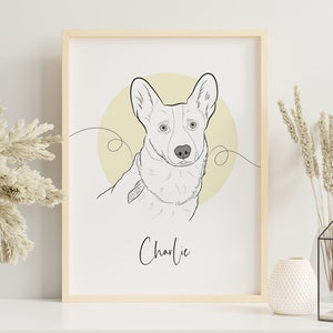 Custom Pet Portrait Line Art, Pet Portrait Line Drawing, Pet Owner Gift, Dog Line Art, Dog Cat Portrait Line Drawing From Photo, Dog Sketch image 2