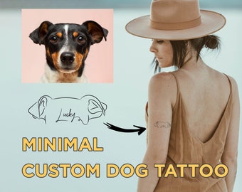 Dog Tattoo Design Custom, Personalized Tattoo Design Commission for Pet, Dog Ears Tattoo Drawing, Custom Tattoo Design for Dog Memorial