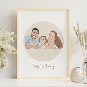 Custom Drawing From Photo, Dad and Son Portrait, Faceless Digital Portrait Print, Family Digital Faceless Illustration, image 3