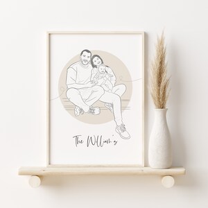 Personalisiertes Valentinstagsgeschenk, Linienzeichnung Portrait vom Foto, Geschenk für Freund zum Valentinstag, Personalisierte Skizze Bild 10