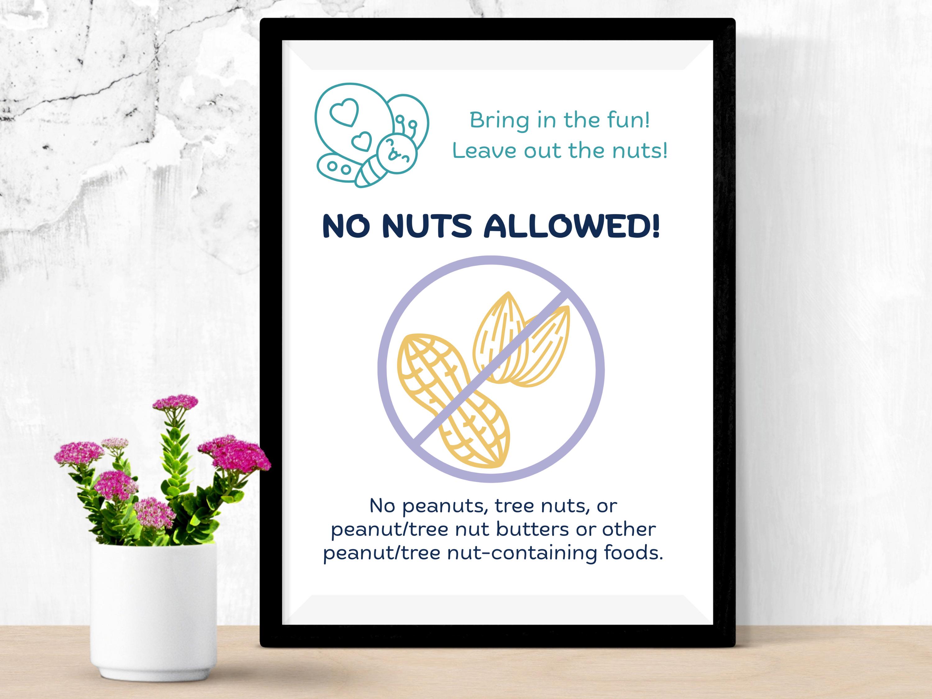 No Nuts Sign - Nut-free Zone - Etsy