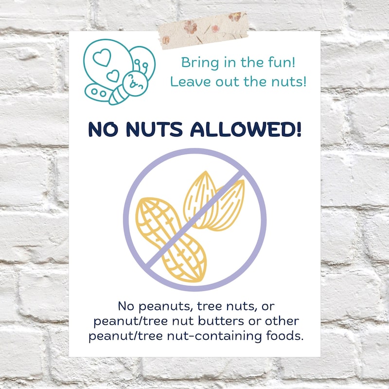 Nut Free Zone Sign - Etsy