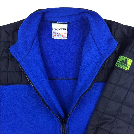 Adidas Equipment Vintage 90s Quilted Fleece Coach Jacket Blue XL Etsy