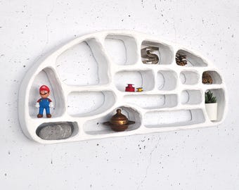 Large Handmade Curio Shelf ,oddities shelf,Curiousity shelf,Curio Shelf, Wall Altar, Niche Nature Shelf,Unique wall shelf,crystal wall shelf