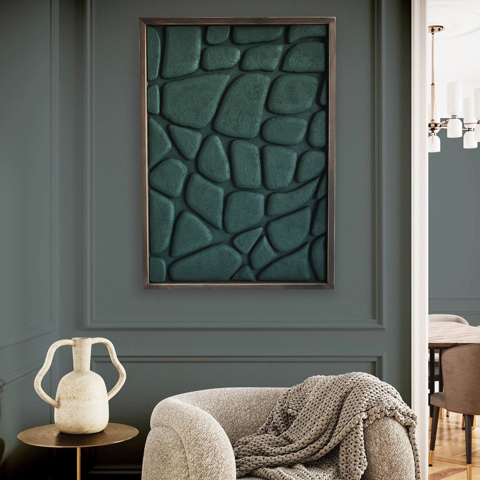 Hand-sculpted Bas-relief Wall Art: Modern Abstract Sculpture (19.6