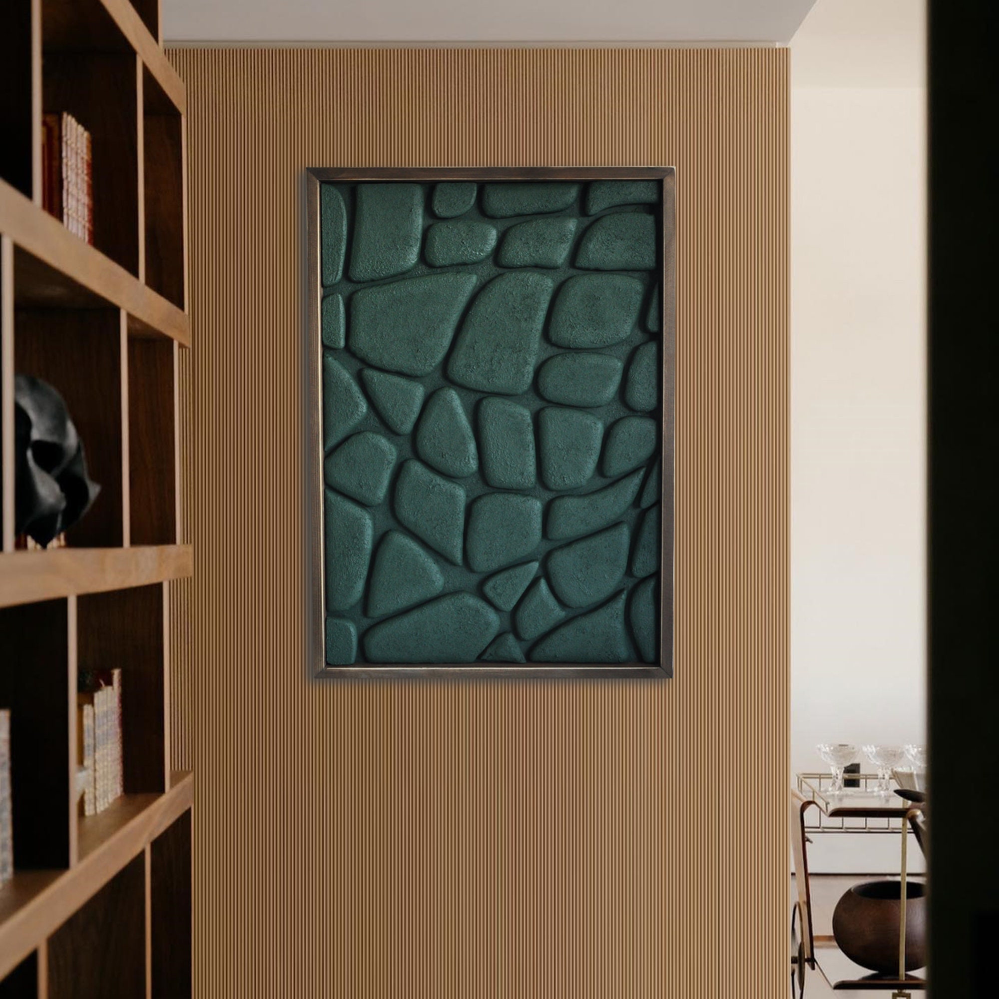 Hand-sculpted Bas-relief Wall Art: Modern Abstract Sculpture (19.6