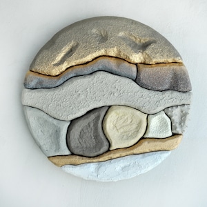 NAME: CRACK %100 Handmade Round Wall Sculpture, Wabi Sabi Style Wall Art,Sculptural Wall Art,Contemporary Decoration,Abstract Sculpture