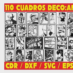 110 Anime Laser Cut Digital Files – Anime Wall Art and Silhouettes for Decorations, Art, and DIY Projects