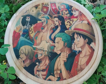 Tagliere decorativo in legno One Piece rotondo stampato in alta qualità