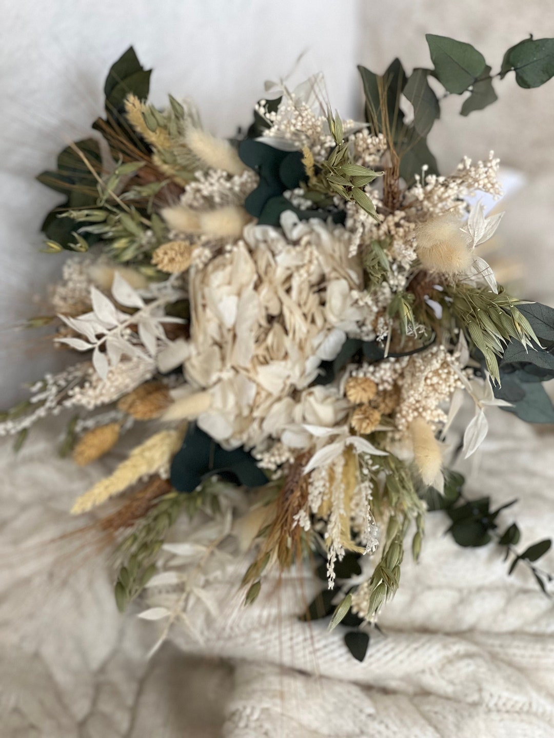 Bouquet de mariée Breath, confectionne en Fleurs séchées, bouquet éco ...