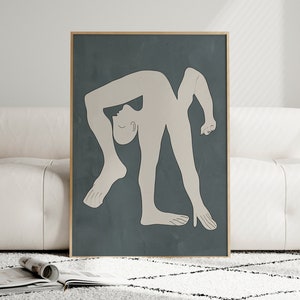 THE ACROBAT | Pablo Picasso | Green Abstract Figurative Art | Mid-Century Design | Pastel Wall Art | Picasso Print | Large Scale L'acrobate