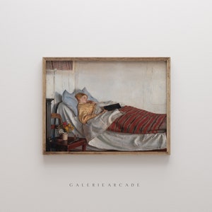 PRINTABLE Girl in Bed Michael Ancher Classical Portrait Victorian Art ...