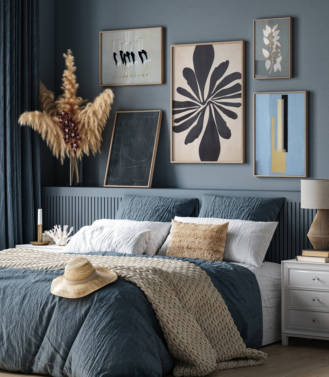 Digital Download GALLERY WALL Shades of Blue Wall Art Modern Abstract