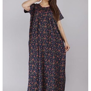 Night Gown Womens Nighty Nighties 100 Cotton Night Gown Floral Print Ankle  Length Maxi Nighty Soft Fabric Nightgown Sleepwear Maternity Gown -   Canada