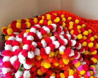 All Color Artificial Decorative Deewali Marigold Flower Garland Strings for Christmas Wedding Party Decoration