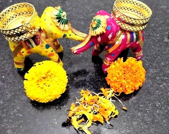 100 Pcs Mix Colour Indian Return Gifts Diwali Decoration Indian Wedding Favor Indian Wedding Decor Mehndi, Elephant Candle Holder