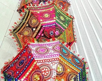 20 Pcs Wholesale Lots PC Indian Umbrella Wedding Parasols Decor Handmade Embroidered TraditionalUmbrellas Parasol Decorative