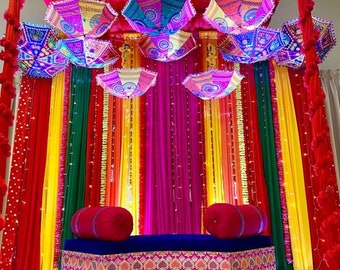 50 Pc Lot Indian Wedding Umbrella Handmade Umbrella Decorations Parasols Cotton Umbrellas