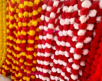 100 piezas de guirnaldas de flores de caléndula artificiales decoración de eventos indios de boda cuerdas de flores artificiales decoraciones Mehndi decoración de fiesta