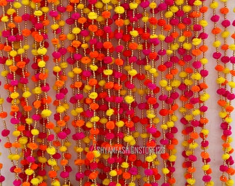 100 PC FREE SHIPPING mix color Indian Wedding haldi ,mahendi Christmas Party Decoration, Backdrop,Pom Pom, Gota Hangings Tassels.