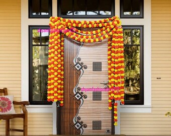 10 Pc SALE ON Indian Marigold Flower Artificial Decorative Deewali Marigold Flower Garland Strings for Christmas Wedding Party Decoration