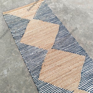 Natural Jute Runner Rug | Stair Self Fit Stair Runner | Hemp Jute Runner | Custom Size Jute Runner | Eco Friendly Jute Moroccan Runner Rug |