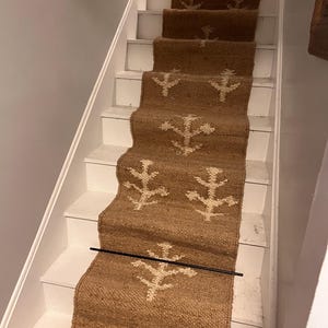 Stair runner Turkish Rug | Natural Jute Runner | Self Fit Stair Rug | Hemp Jute Runner Rug |Custom Size Jute Runner|Eco Friendly Jute Runner
