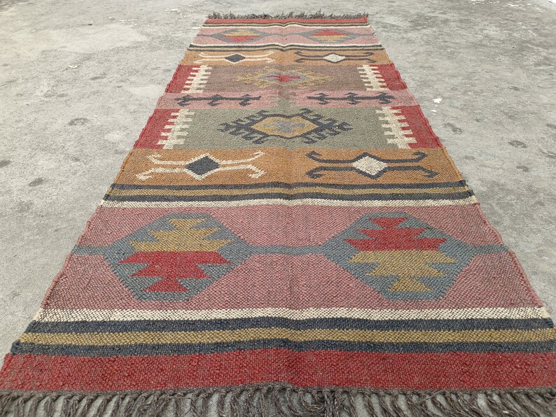 Handwoven Colorful Rugs | Large Living Room Rug | Striped Area Rug | Bohemian Decor Rugs | Salon Tapis Rugs | Cotton Carpet Kilim Rug