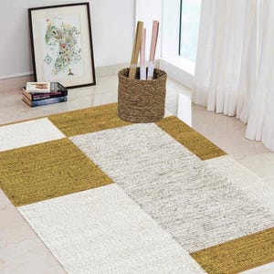 Handgeweven vloerkleed | Natuurlijk jute vloerkleed | Vloerkleed hennep | Loper gevlochten jute | Groot vloerkleed | Aangepast formaat vintage vloerkleed | Decoratief boho-tapijt