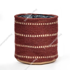Jute bloempot | Bloem plantenbak | Bloempot | Jute mand | Bloemmandpot | Tuincadeau | Jute plantenbak | Kleurrijke mand