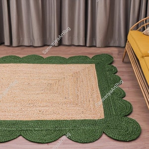 Geschulpt jute vloerkleed | Veelkleurig jute vloerkleed loper | Natuurlijk jute vloerkleed | Deurmatloper | Handgevlochten vloerkleden | Aangepaste maten decoratieve tapijten