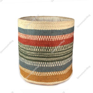 Jute Flower Pot | Coloful Planter Pot | Personalized Gardening Gift for Plant Lover | Handmade Basket Flower Pot | Handmade Jute Basket Gift