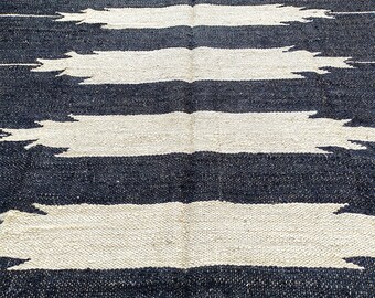 Handgewebter Teppich aus Hanf Dhurrie | Natürlicher Jute Hanf Hand geflochtener Teppich | Hanf Jute Teppich | Jute Nachtvorleger | Jute Läufer | Handgewebte Wollteppiche