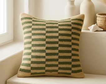 Handwoven Wool Jute Kilim Pillow Cover, 18x18 Inch Custom Turkish Ousahk Sofa Living Room Decor, Home Bedroom And Office Decor Cushion Cover