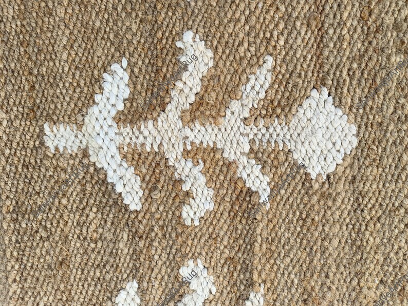 Handmade Wool Jute Kilim Runner Rug, Natural Hemp Jute 4x12 Ft Custom Stairway Large Area Bohemian Turkish Beige Modern Home Decor Runner