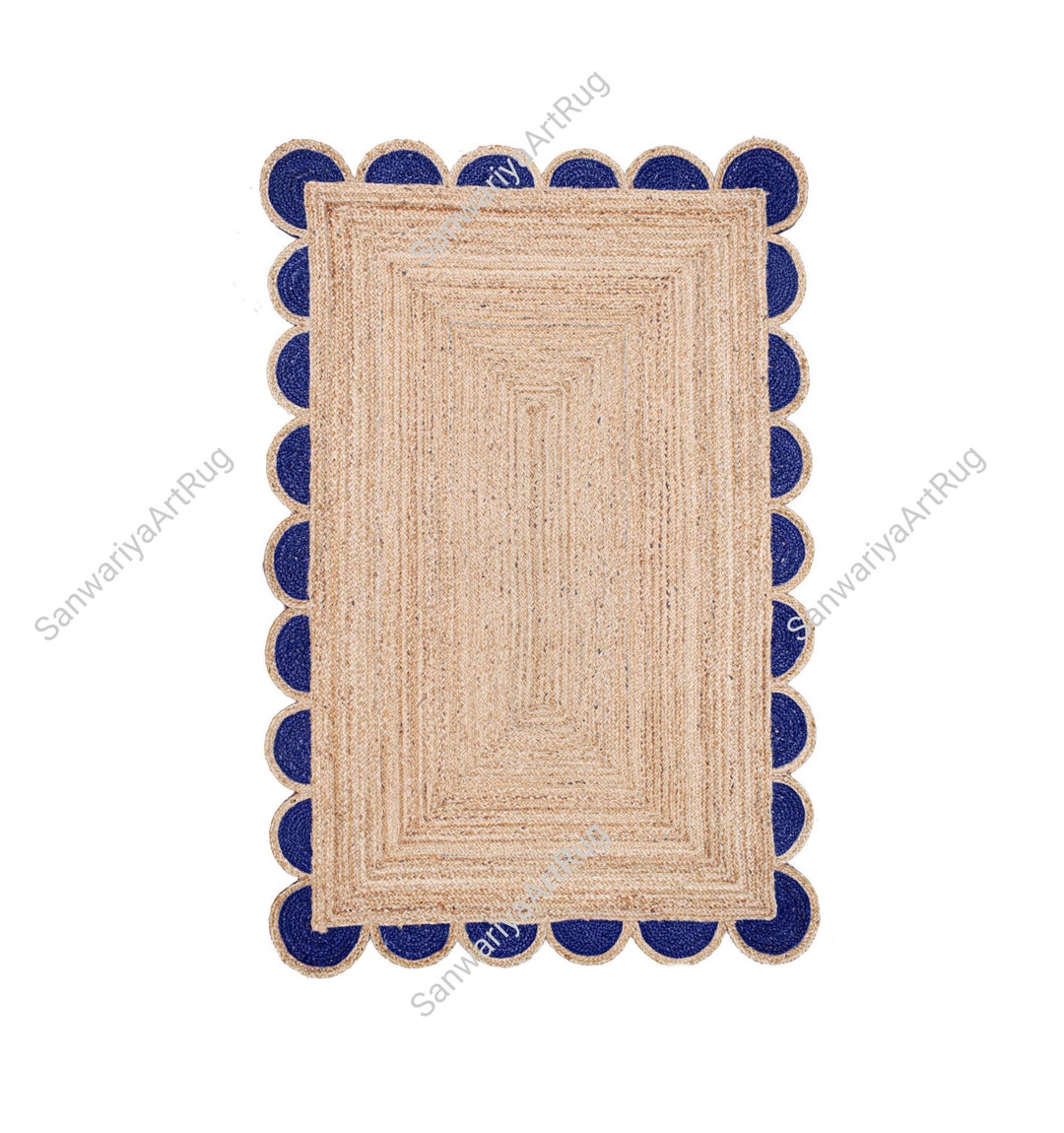 Jute Rug Runner | Colorful Jute Border Rug | Striped Area Rug ...
