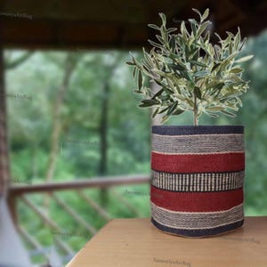 Hand-Crocheted Jute Basket Planter | Boho Scandi Decor